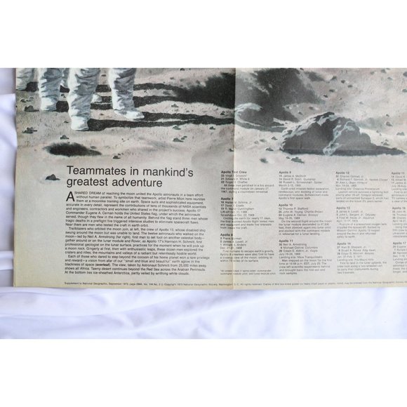 Astronaut Print 1973 National Geographic Vintage 88071 - Picture 2 of 5